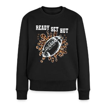 Joueur de football américain Ready Set Hat Athlète - Pull Premium bio Femme - noir - Devant - Julia (174cm)