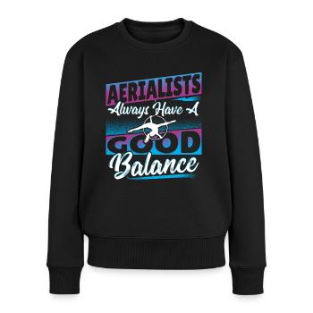 Aerial Silks Design Für Eine Luftakrobatin - Frauen Premium Bio Pullover - Schwarz - Vorne - Julia (174cm)