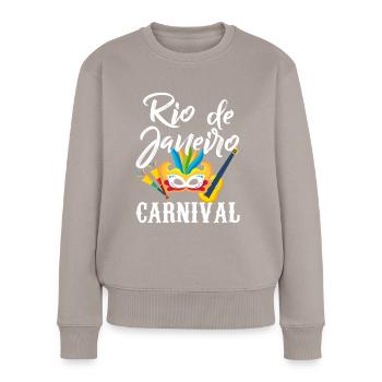 Célébration du Carnaval du Brésil Rio de Janeiro à Brasili - Pull Premium bio Femme - taupe - Devant - Julia (174cm)