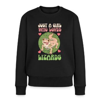 Just A Girl Who Loves Lizard's Lizard Reptiles - Women's Premium Organic Jumper - black - Front - Julia (174cm)