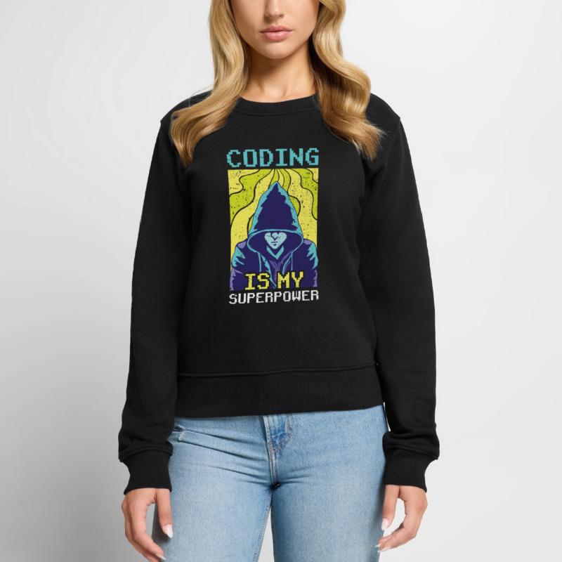 Coding Ist Meine Superkraft Coder Programmierer Frauen Premium Bio Pullover