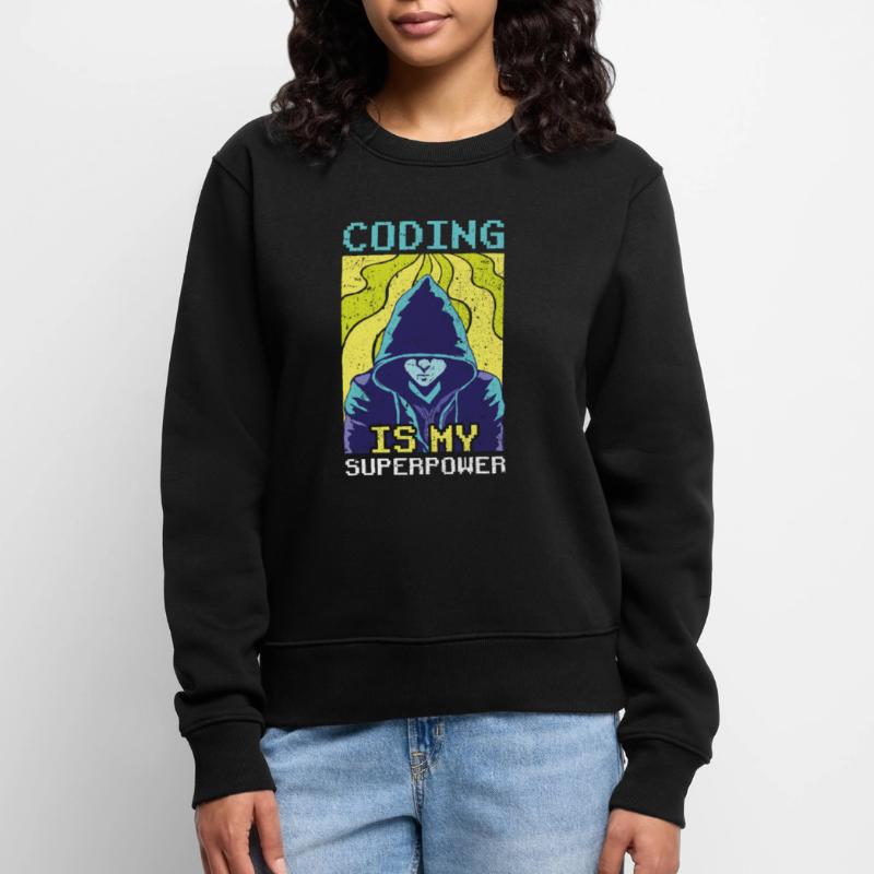 Coding Ist Meine Superkraft Coder Programmierer Frauen Premium Bio Pullover
