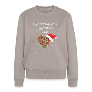 Labormedizinerin Assistentin Weihnachtsmütze - Frauen Premium Bio Pullover - Taupe - Vorne - Julia (174cm)