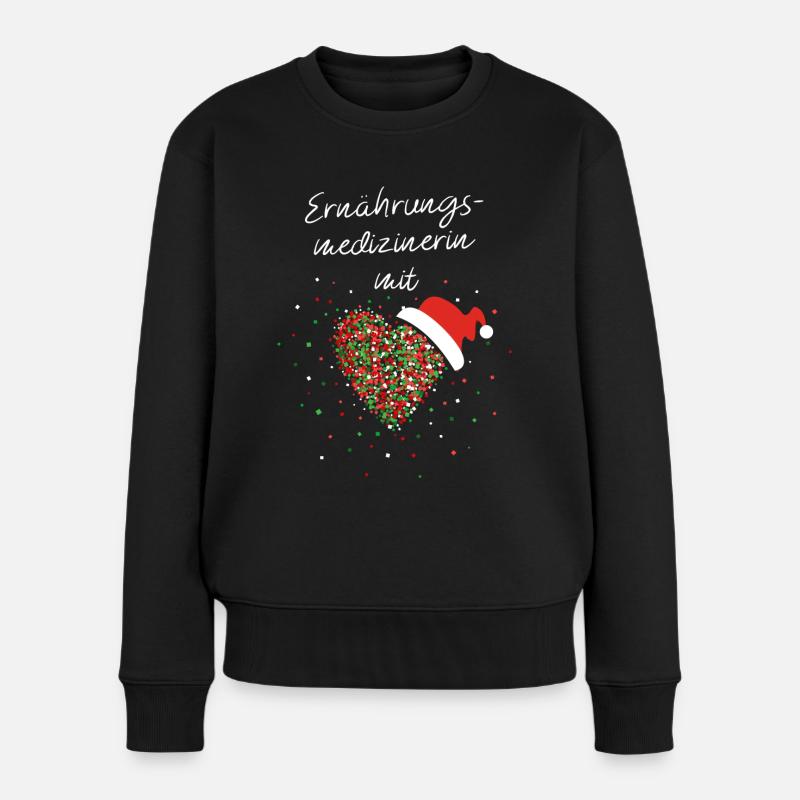 Ernährungsmedizinerin mit Herz Weihnachtsmotiv - Frauen Premium Bio Pullover - Schwarz