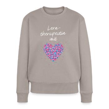 Lerntherapeutin mit Herz Lerntherapie Nachhilfe - Frauen Premium Bio Pullover - Taupe - Vorne - Julia (174cm)