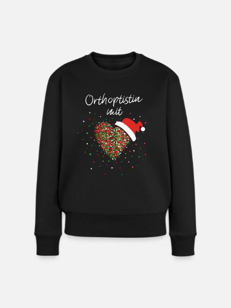 Orthoptistin mit Herz Augenärztin Weihnachtsmotiv - Frauen Premium Bio Pullover - Schwarz