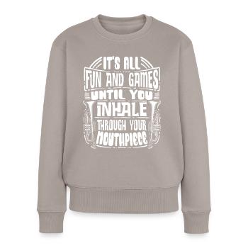 Trompettiste Trompette Instrument Cuivres Musique - Pull Premium bio Femme - taupe - Devant - Julia (174cm)