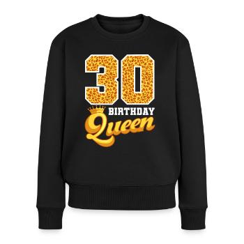 30th birthday Queen Leopard 30 years celebration - Women's Premium Organic Jumper - black - Front - Julia (174cm)