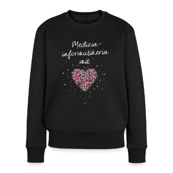 Medizinimformatikerin mit Herz Informatikerin - Frauen Premium Bio Pullover - Schwarz - Vorne - Julia (174cm)