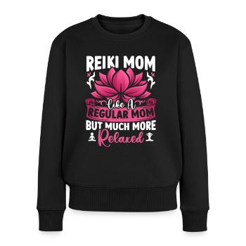 Conception de praticien de Reiki pour un guérisseur énergétique - Pull Premium bio Femme - noir - Devant - Julia (174cm)