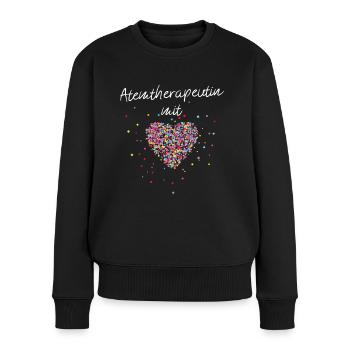 Atemtherapeutin mit Herz Atemberaterin Therapie - Frauen Premium Bio Pullover - Schwarz - Vorne - Julia (174cm)