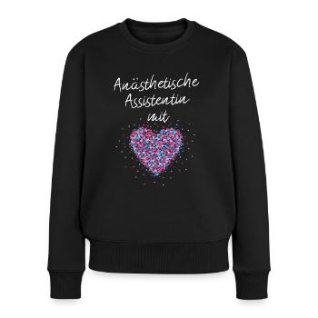 Anästhetische Assistentin mit Herz Anästhesie - Frauen Premium Bio Pullover - Schwarz - Vorne - Julia (174cm)
