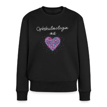 Opthalmologin mit Herz Augenärztin Fachärztin - Frauen Premium Bio Pullover - Schwarz - Vorne - Julia (174cm)