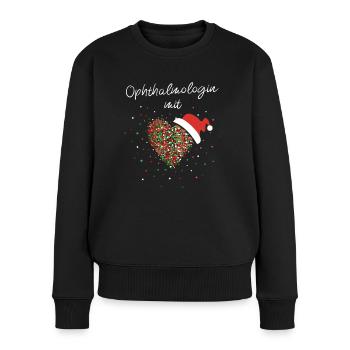 Opthalmologin mit Herz Nikolaus Weihnachtsmotiv - Frauen Premium Bio Pullover - Schwarz - Vorne - Julia (174cm)