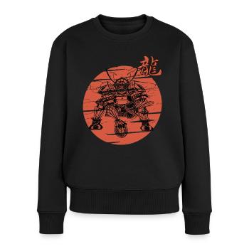Samurai Football Funny Warrior Armor Japanese - Women's Premium Organic Jumper - black - Front - Julia (174cm)