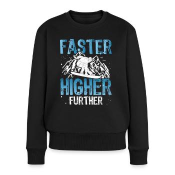 Snowboarder plus vite plus haut snowboarder plus haut - Pull Premium bio Femme - noir - Devant - Julia (174cm)