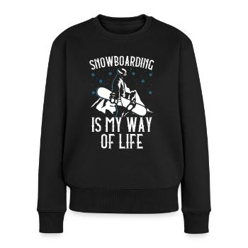 Le snowboard est mon mode de vie Snowboarder - Pull Premium bio Femme - noir - Devant - Julia (174cm)