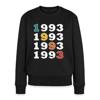 30. Geburtstag Jahrgang 1993 Retro Vintage Style - Frauen Premium Bio Pullover - Schwarz - Vorne - Julia (174cm)