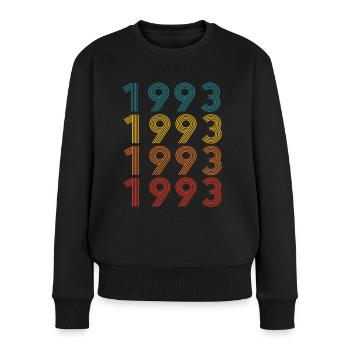 30. Geburtstag Jahrgang 1993 Retro Vintage Style - Frauen Premium Bio Pullover - Schwarz - Vorne - Julia (174cm)