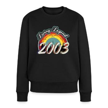 20e anniversaire Né en 2003 Légende vivante 2003 - Pull Premium bio Femme - noir - Devant - Julia (174cm)