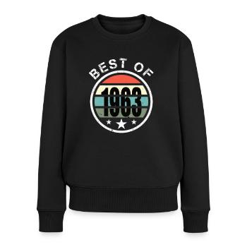 60. Geburtstag Jahrgang 1963 Best of 1963 - Frauen Premium Bio Pullover - Schwarz - Vorne - Julia (174cm)
