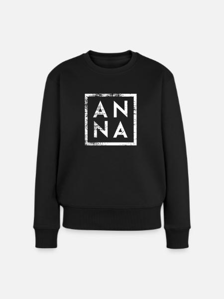 Anna Minimalismus - Frauen Premium Bio Pullover - Schwarz