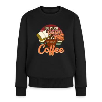 Professeur et café - Pull Premium bio Femme - noir - Devant - Julia (174cm)