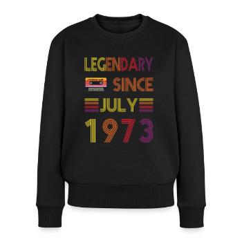 50e anniversaire de Legendary Since July né en 1973 - Pull Premium bio Femme - noir - Devant - Julia (174cm)