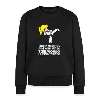 Taekwondo Kampfsport Geschenkidee Tae Kwon Do - Frauen Premium Bio Pullover - Schwarz - Vorne - Julia (174cm)