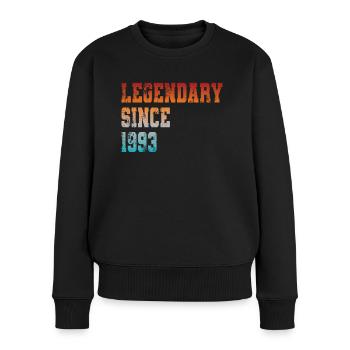 30. Geburtstag Vintage 1993 Legendary Since 1993 - Frauen Premium Bio Pullover - Schwarz - Vorne - Julia (174cm)