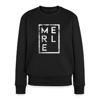 Merle Minimalisme - Pull Premium bio Femme - noir - Devant - Julia (174cm)