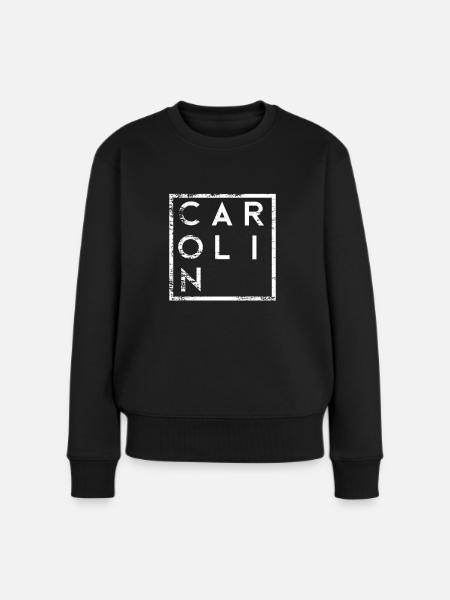 Carolin Minimalismus - Frauen Premium Bio Pullover - Schwarz