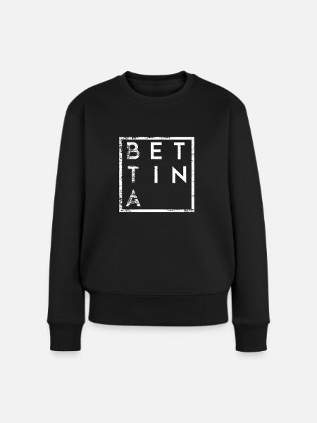 Bettina Minimalismus - Frauen Premium Bio Pullover - Schwarz