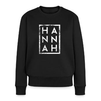 Hannah Minimalismus - Frauen Premium Bio Pullover - Schwarz - Vorne - Julia (174cm)