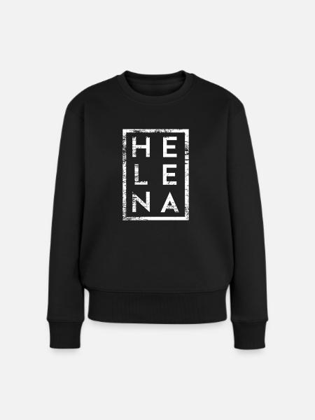 Helena Minimalismus - Frauen Premium Bio Pullover - Schwarz