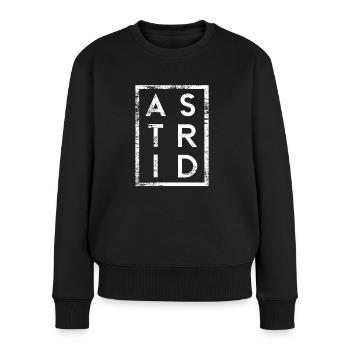 Astrid Minimalismus - Frauen Premium Bio Pullover - Schwarz - Vorne - Julia (174cm)