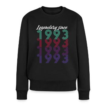 30. Geburtstag Vintage 1993 Legendary Since 1993 - Frauen Premium Bio Pullover - Schwarz - Vorne - Julia (174cm)