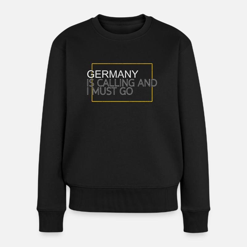 Deutschland Spruch - Frauen Premium Bio Pullover - Schwarz