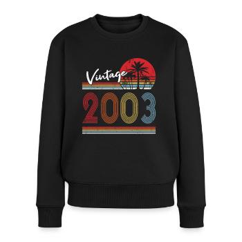 20ème anniversaire millésime 2003 millésime 2003 - Pull Premium bio Femme - noir - Devant - Julia (174cm)