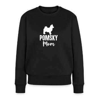 Pomsky Mama Hundebesitzerin Hunderasse Hund Pomsky - Frauen Premium Bio Pullover - Schwarz - Vorne - Julia (174cm)