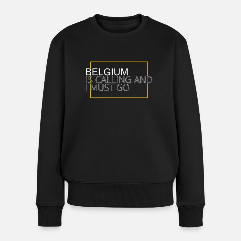 Belgien Spruch - Frauen Premium Bio Pullover - Schwarz