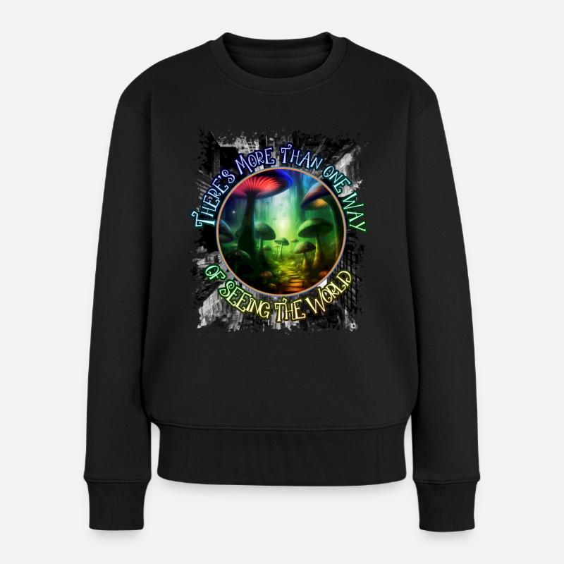 Mushroom Way Mycology Couleur psychédélique - Pull Premium bio Femme - noir