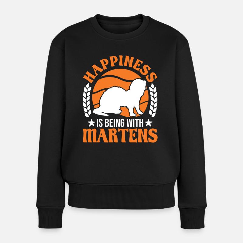 Marder Glück Nerz Dachs Baummarder - Frauen Premium Bio Pullover - Schwarz