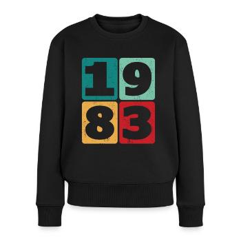 40th birthday born 1983 Collage - Women's Premium Organic Jumper - black - Front - Julia (174cm)