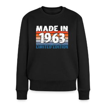 60e anniversaire Made in 1963 Edition limitée - Pull Premium bio Femme - noir - Devant - Julia (174cm)