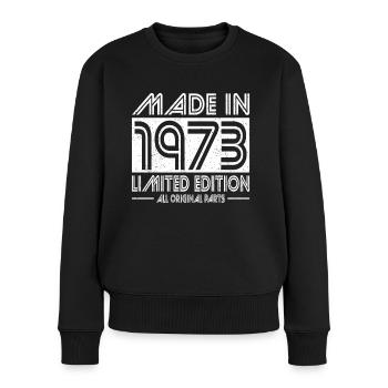 50e anniversaire Made in 1973 Edition Limitée - Pull Premium bio Femme - noir - Devant - Julia (174cm)