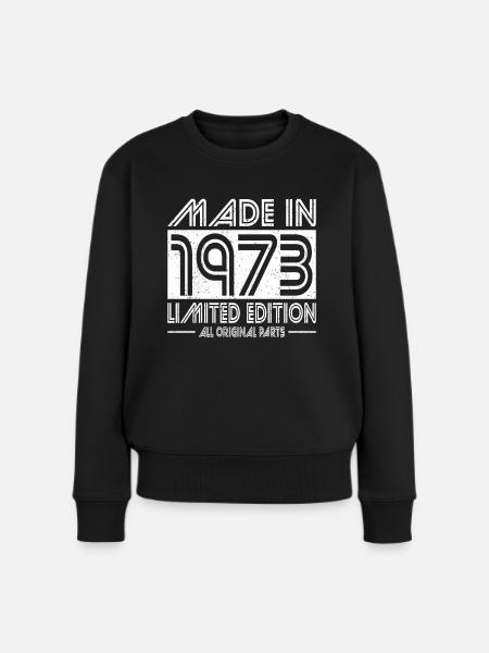 50. Geburtstag Made in 1973 Limited Edition - Frauen Premium Bio Pullover - Schwarz