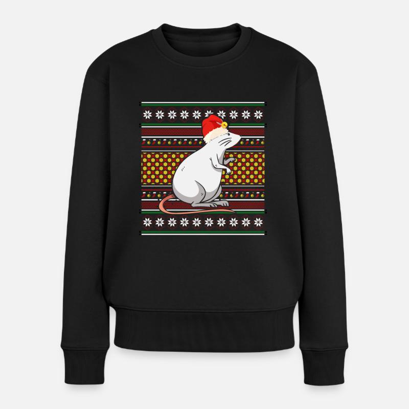 Pull de Noël moche Souris de Noël - Pull Premium bio Femme - noir