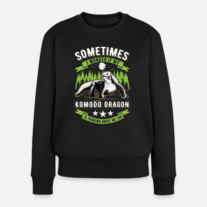 Komodowaran Komodo Dragon Waran Komododrache - Frauen Premium Bio Pullover - Schwarz