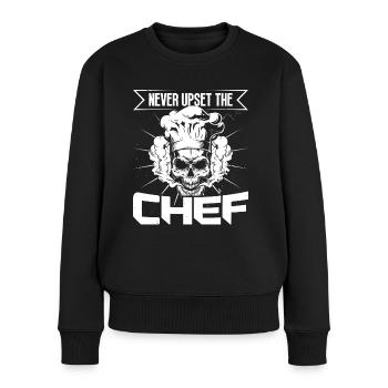 Koch Never Upset The Chef Kochen Chefkoch Köche - Frauen Premium Bio Pullover - Schwarz - Vorne - Julia (174cm)